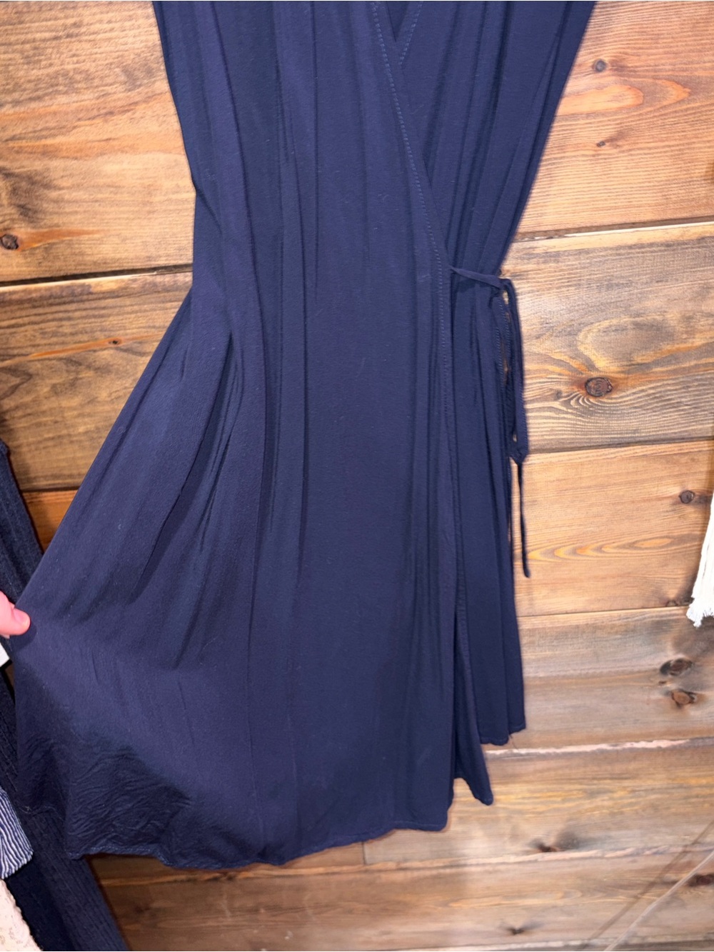 Brandy Melville Navy Wrap-Style Short Sleeve Dress - Picture 3 of 8